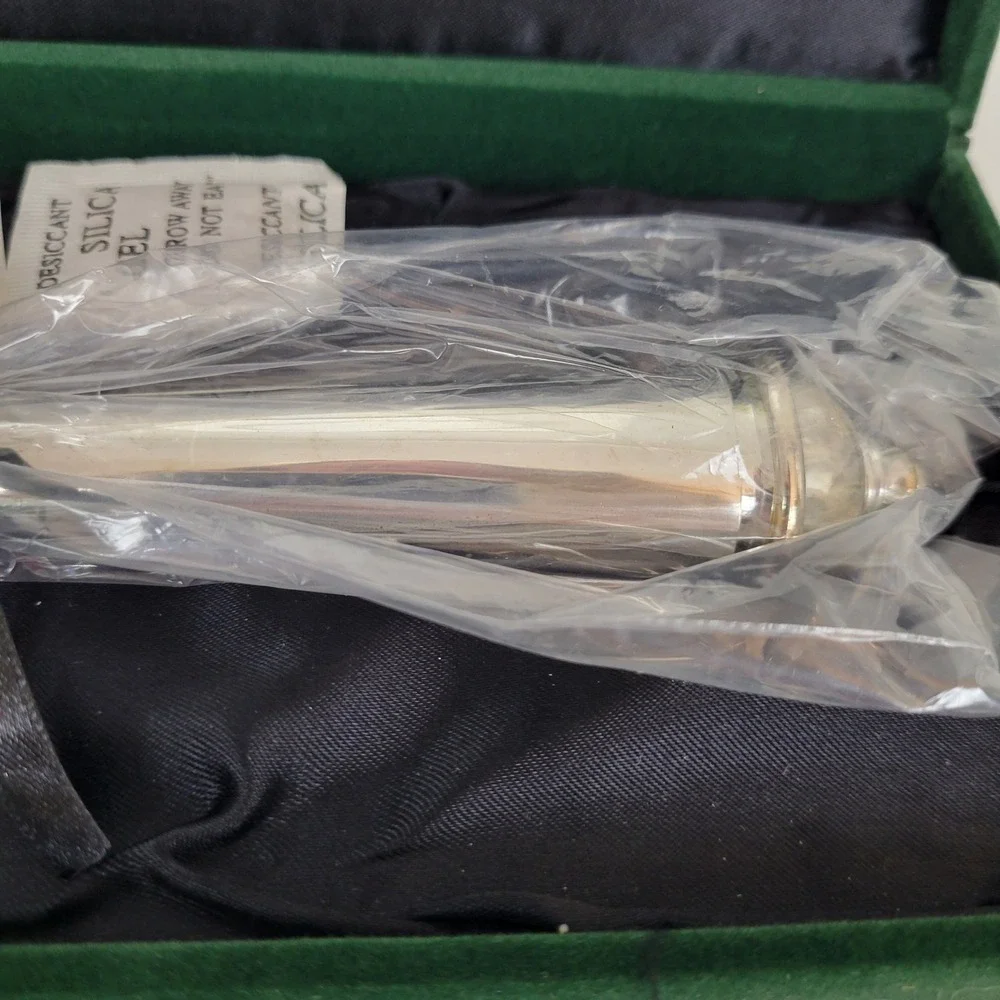 Towle Silver Plated Copenhagen Cake Knife Server Original‎ Green Velvet Box New